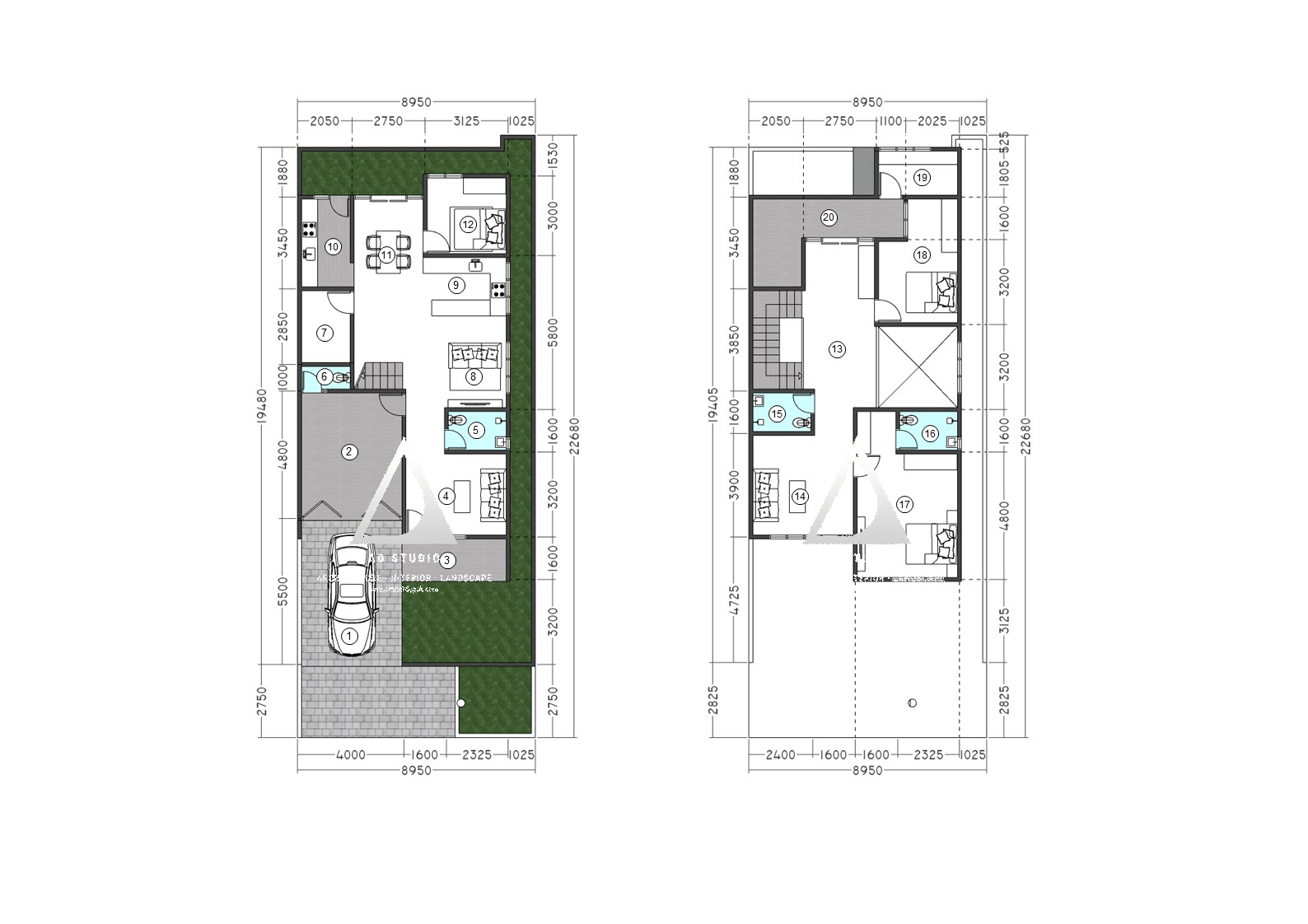 denah rumah 3 kamar