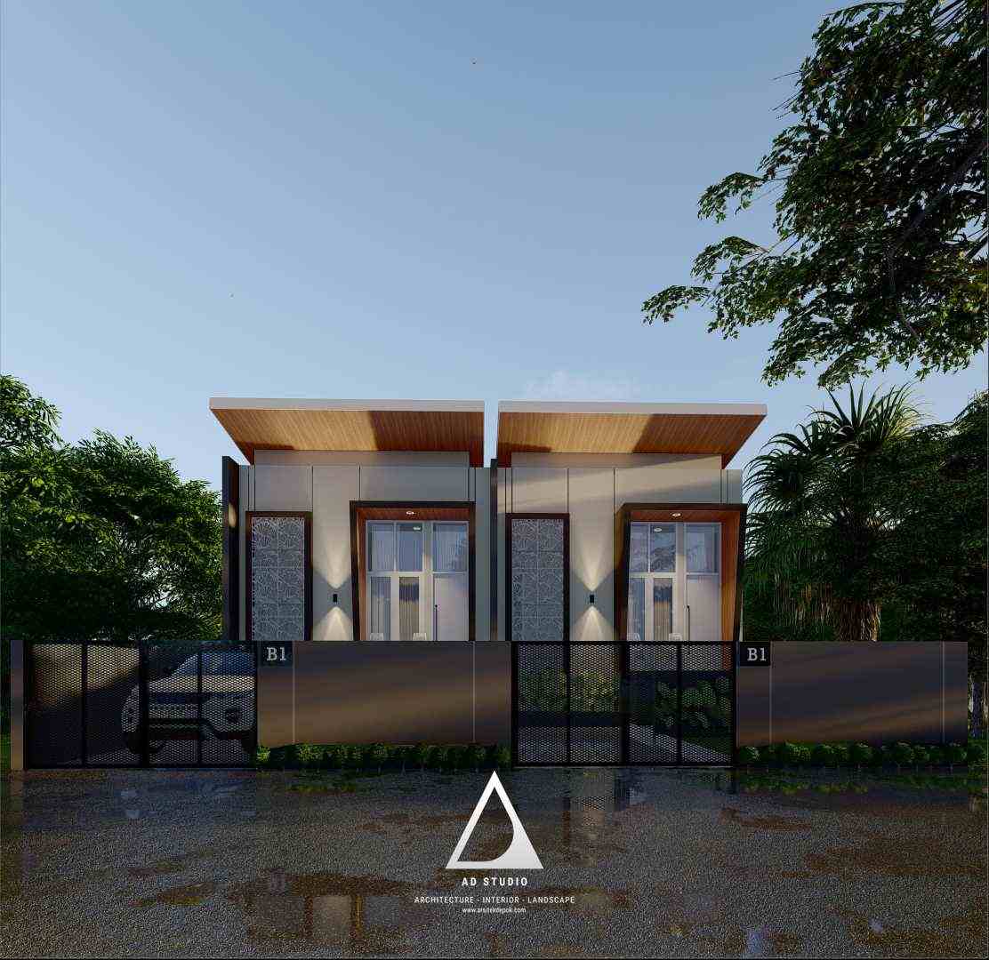 rumah minimalis atap miring sebelah