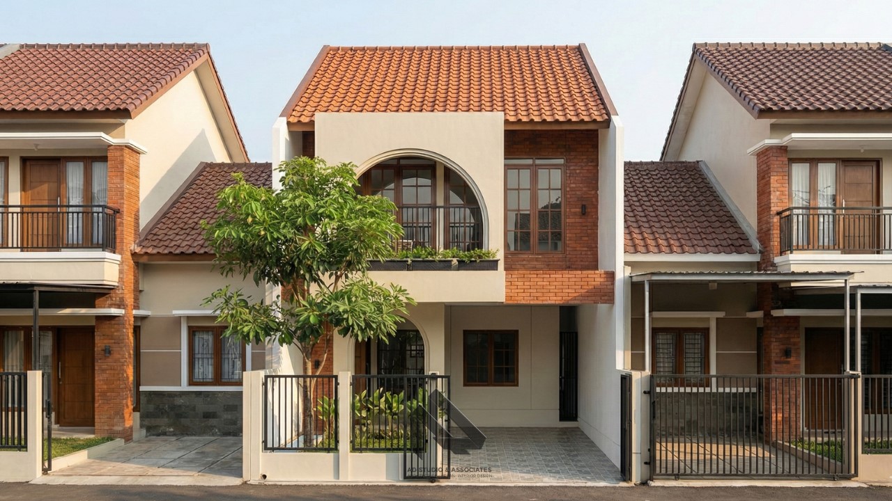 DESAIN RUMAH 2 LANTAI DENGAN BALKON ESTETIK DAN NYAMAN
