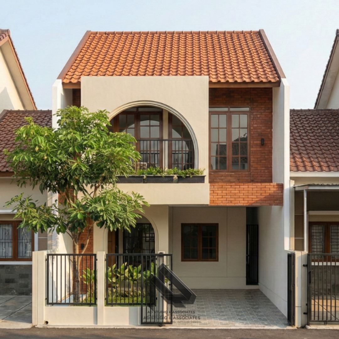 desain rumah 2 lantai dengan balkon estetik & nyaman