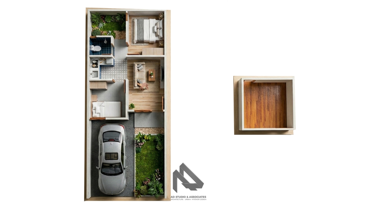 Desain Rumah Japandi 1 Lantai 5x12