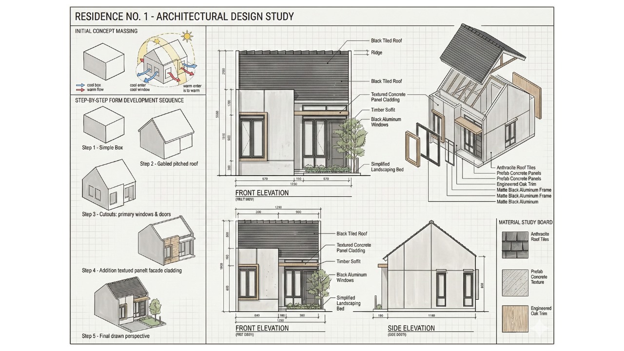 Desain Rumah Japandi 1 Lantai 5x12