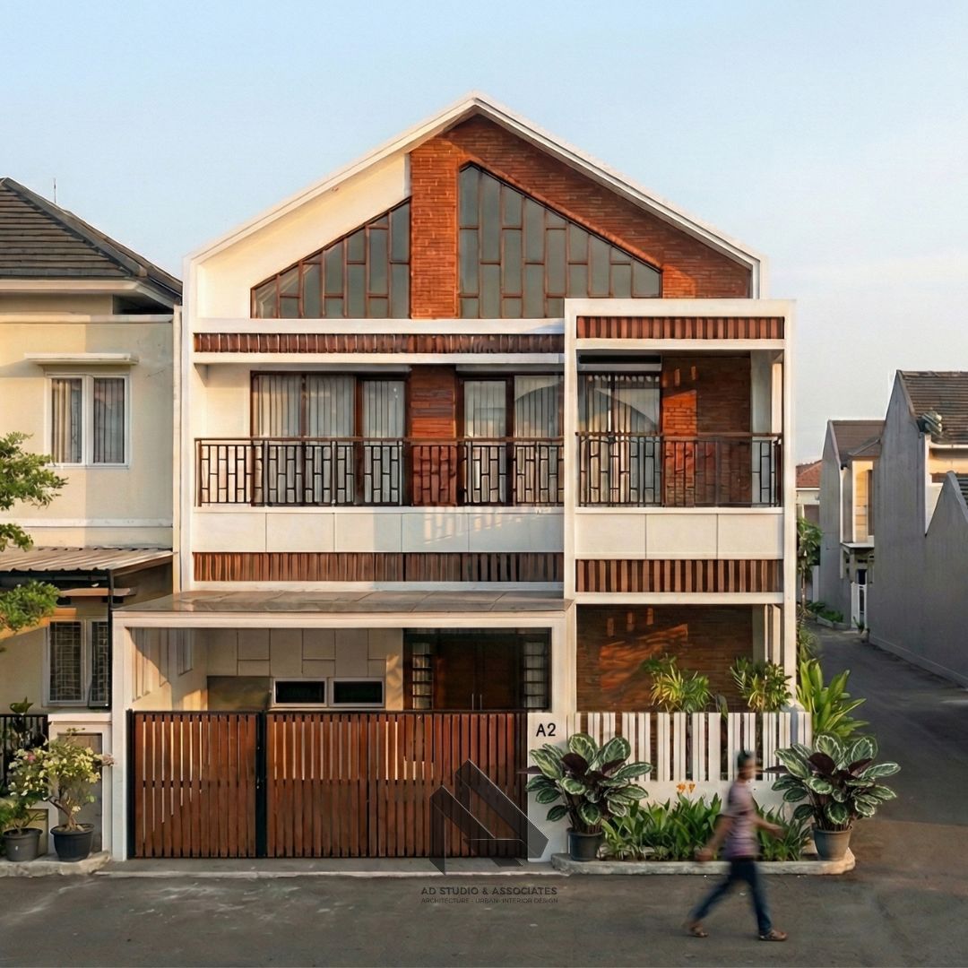 desain rumah minimalis modern 2 lantai sawangan depok di lahan 9x12 meter