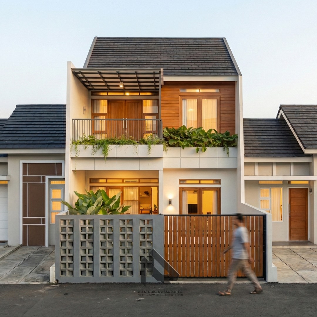 DESAIN RUMAH MODERN 2 LANTAI DENGAN LEBAR 5 METER