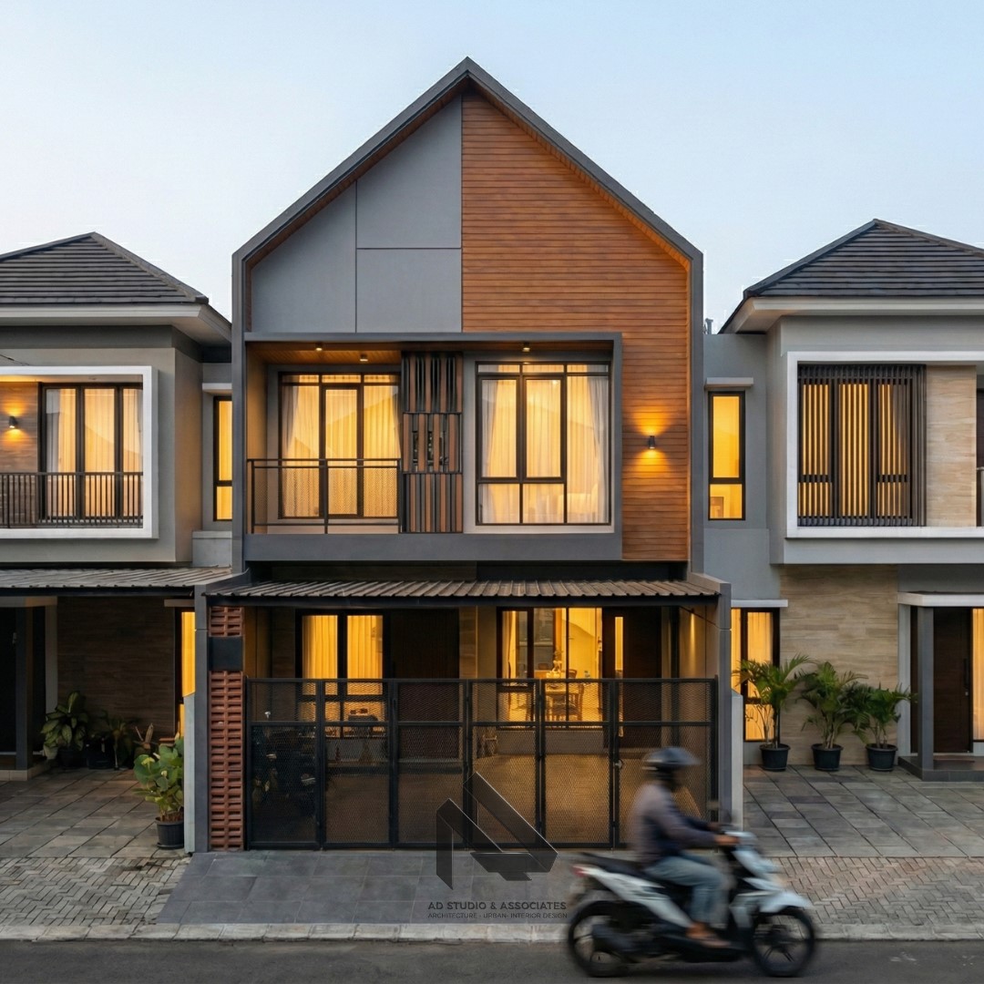 desain rumah skandinavian modern 2 lantai di lahan 6x12 meter