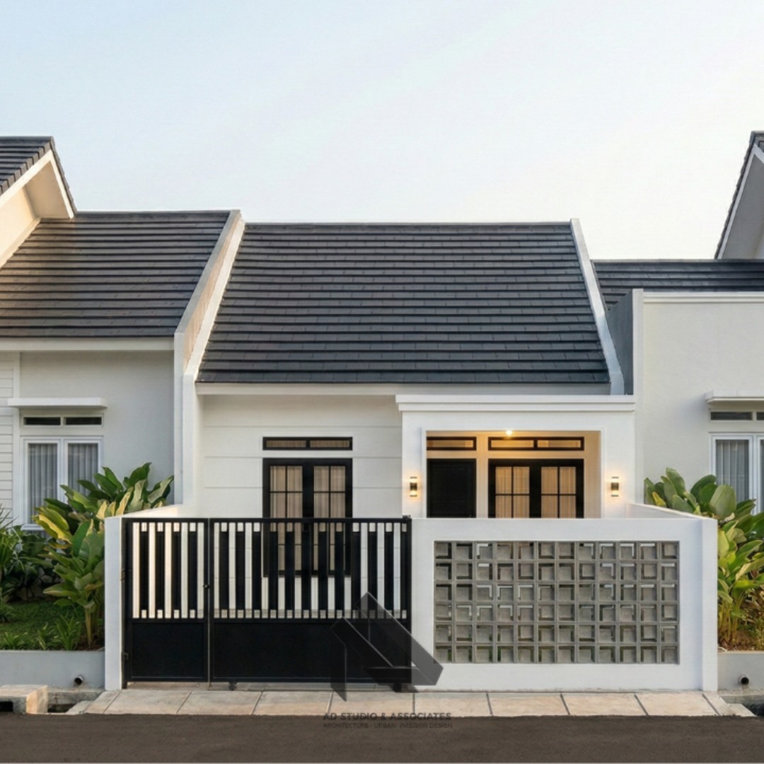 desain rumah tipe 40 di lahan 6x14 bergaya modern minimalis