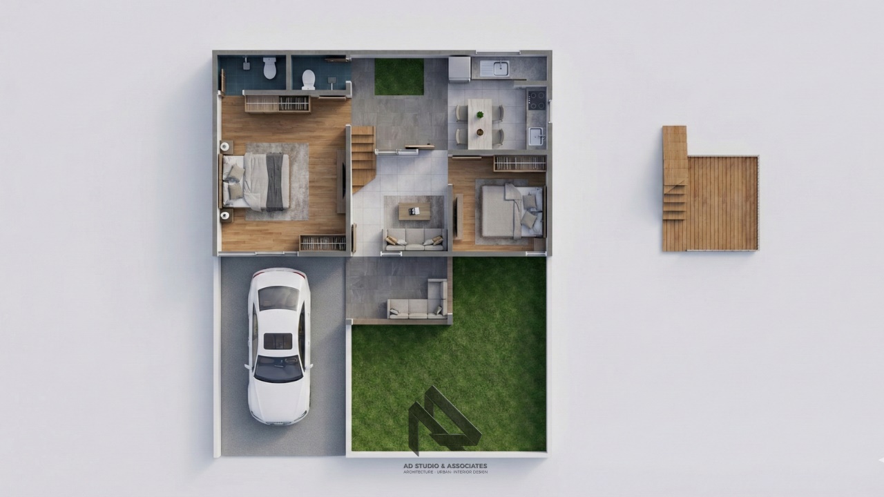 Desain Rumah Industrial 1 Lantai 10x12