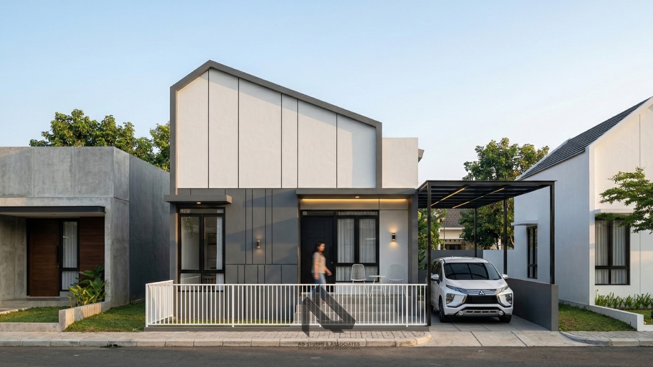 Desain Rumah Modern Tropis 1 Lantai 9 x 11