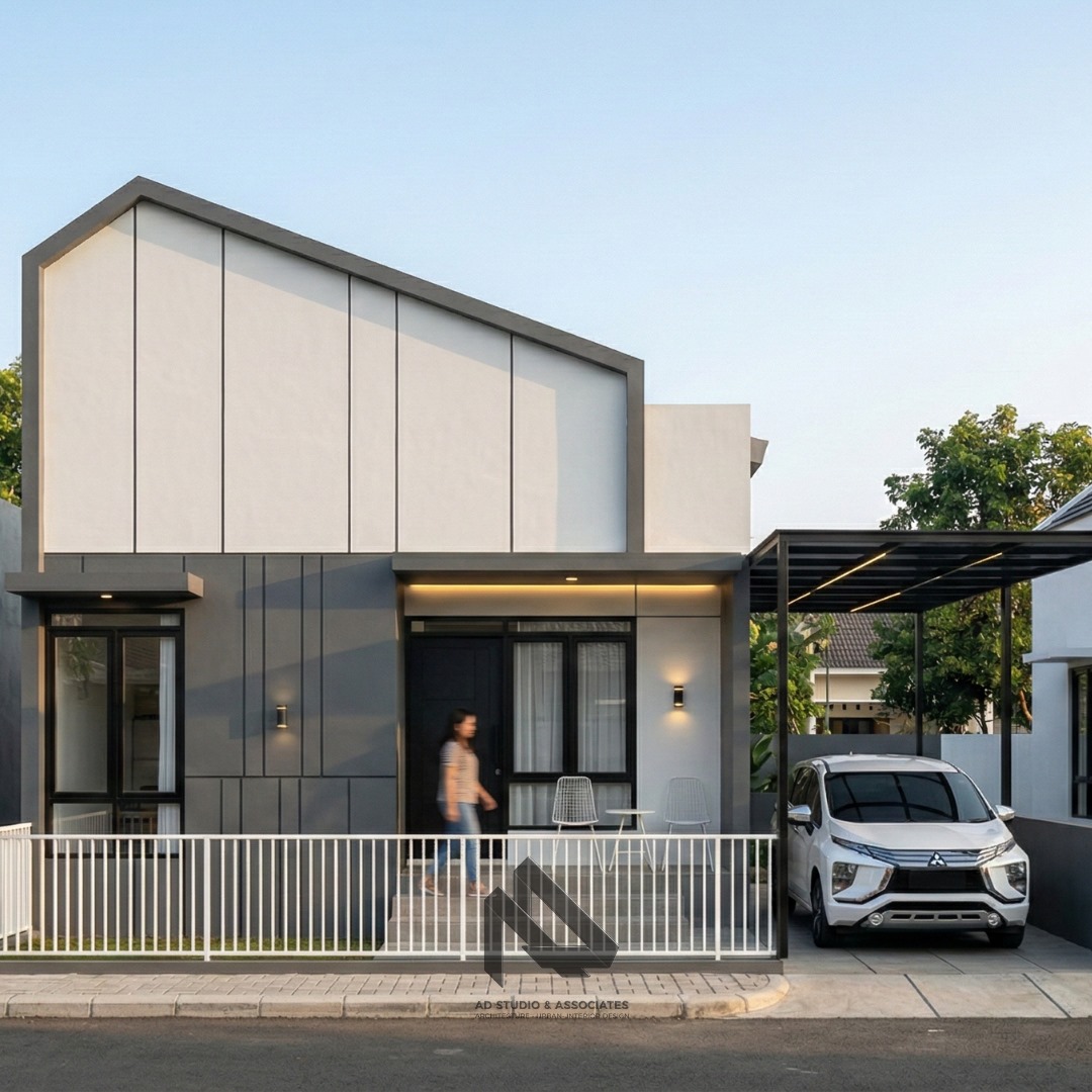 Desain Rumah Modern Tropis 1 Lantai 9 x 11