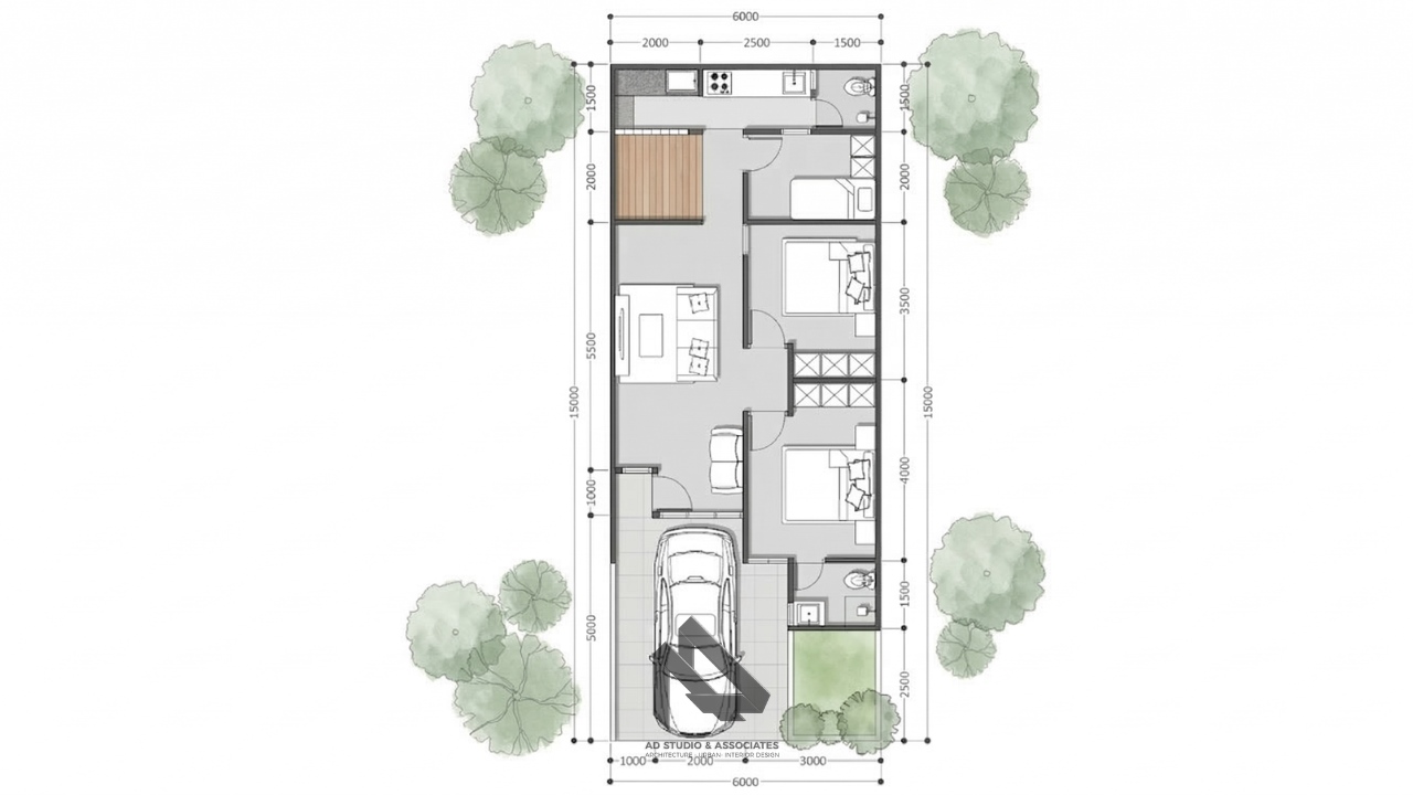 Rumah Modern 1 Lantai 6x15