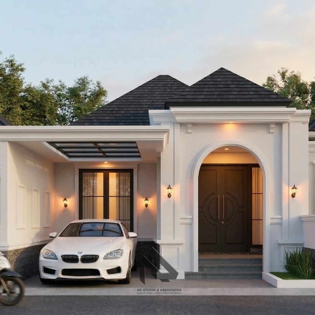 BANGUN RUMAH KLASIK MODERN 1 LANTAI